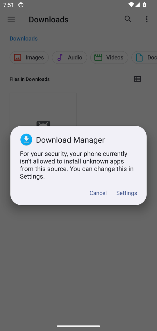Android 14 security warning: for your security your phone currently is not allowed to install unknown apps