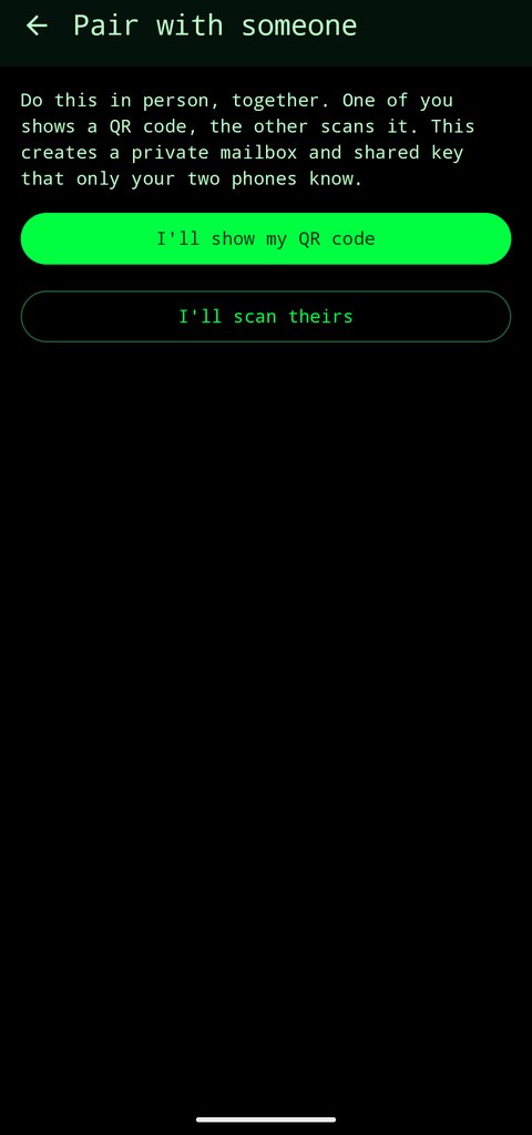 QR pairing screen